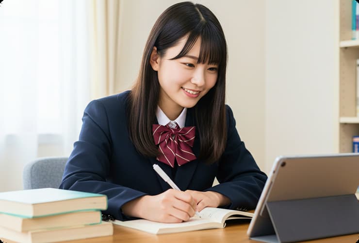 オンライン授業を受ける生徒