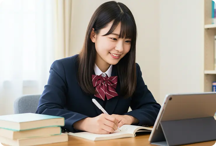 オンライン授業を受ける生徒