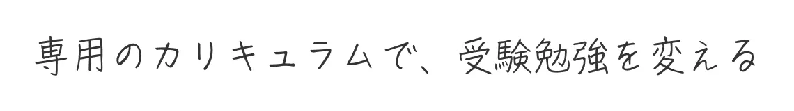 専用のカリキュラムで、受験勉強を変える