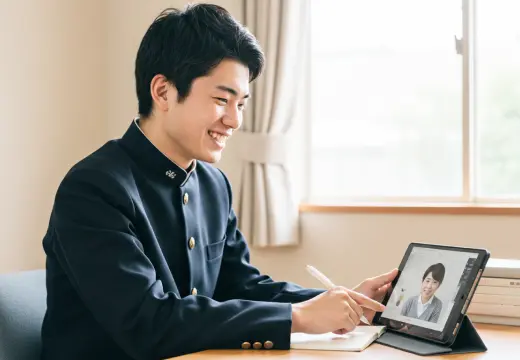 生徒とオンラインで話す講師